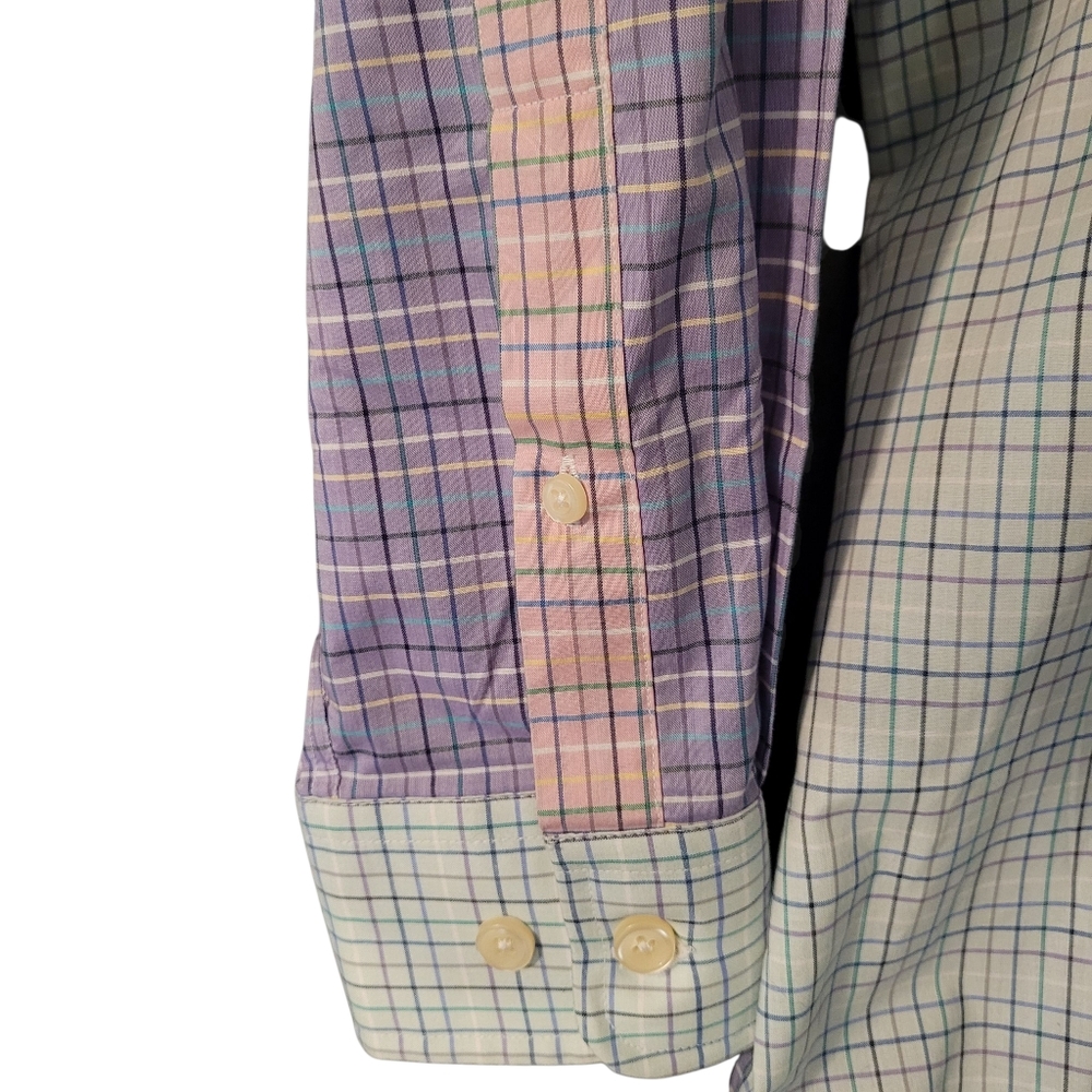MINE London Milan New York mens button down color block shirt - L.     G4 - Picture 2 of 9